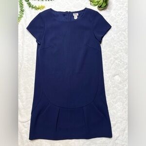 Hoss Intropia Short Sleeve Crew Neck Navy Blue Mini Shift Dress Size 36/Small